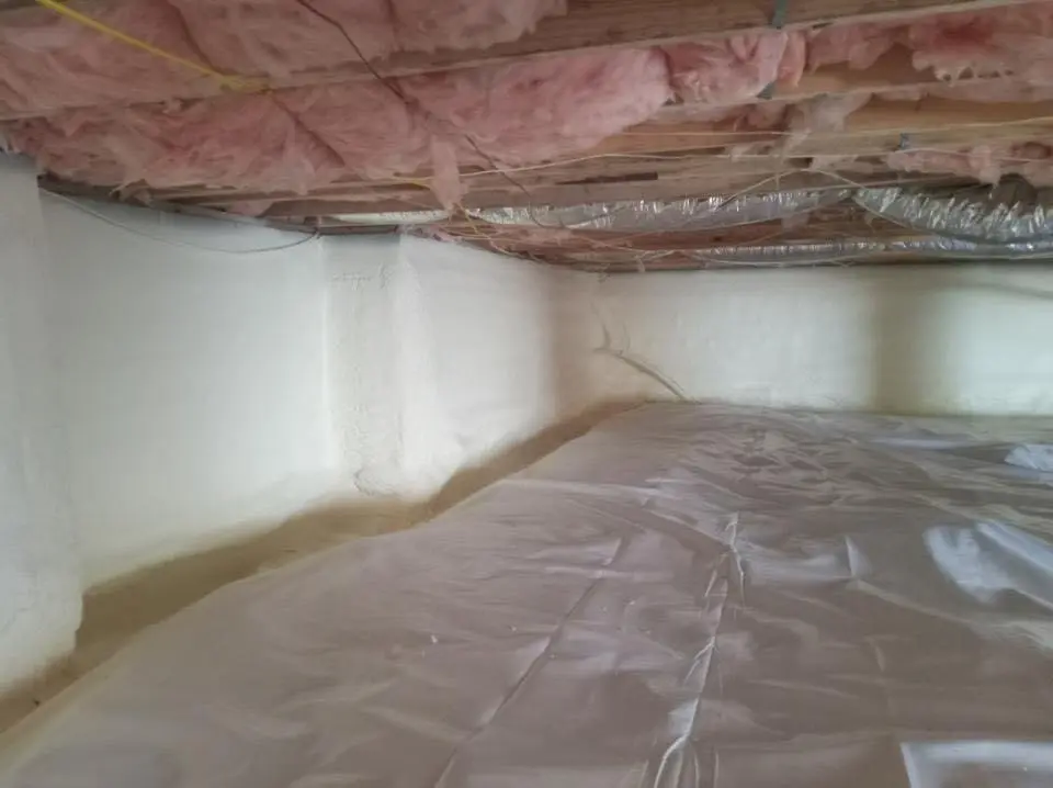Crawl space encapsulation with closed-cell spray foam for Attic Insulation in Middle Paxton